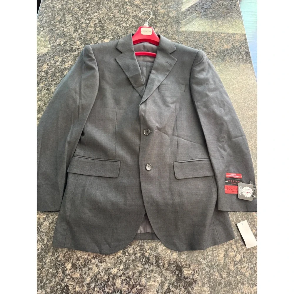 Bocaccio Uomo Mens 3 Piece Suit Charcoal Gray‎ Vest Jacket Pants 40S / 34 W new